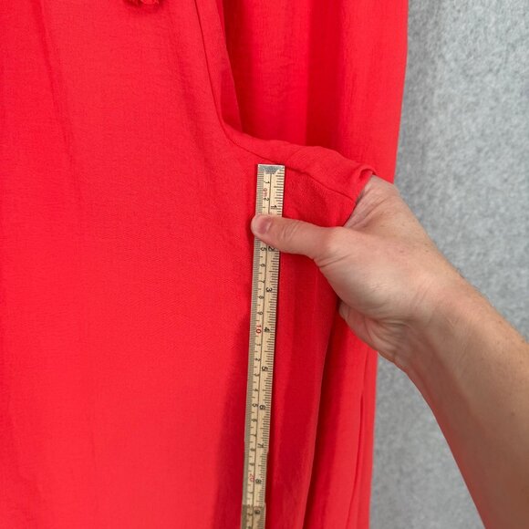 Michael Kors Womens Wide Leg Pant Size M Sea Coral Split Hem Flowy Beachy NEW - Picture 13 of 14